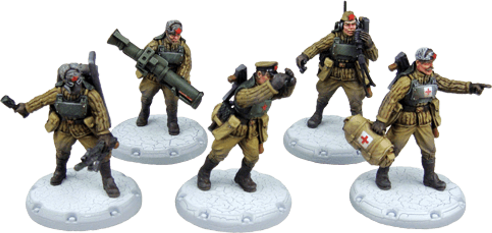 Dust Tactics: Red Guards Command Squad - "Red Command" miniaturas