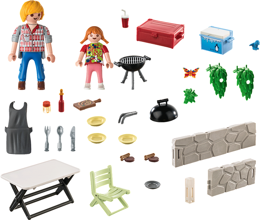 Playmobil® Family Fun Family Barbecue components