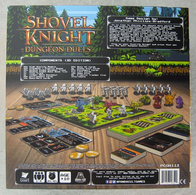 Shovel Knight: Dungeon Duels back of the box