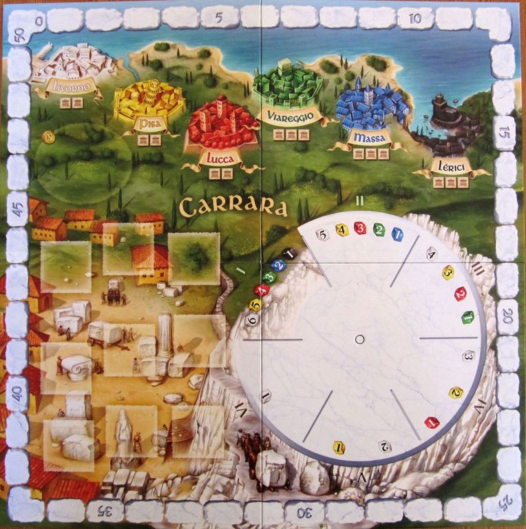 The Palaces of Carrara game board