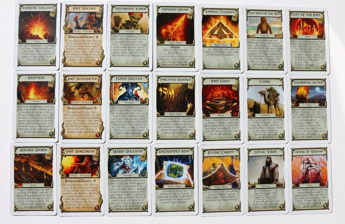 Talisman: Les Terres de Feu Extension cartes