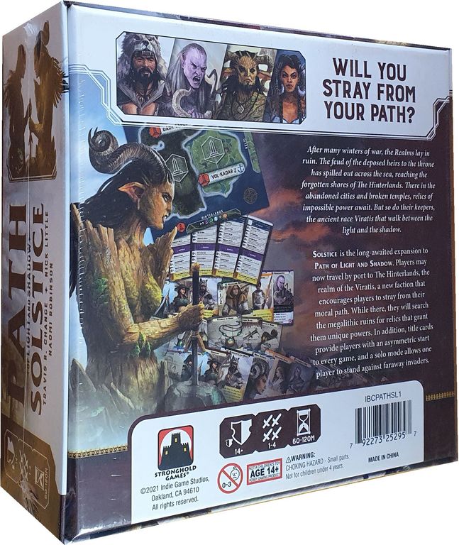Path of Light and Shadow: Solstice back of the box