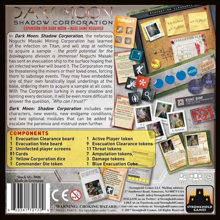 Dark Moon: Shadow Corporation parte posterior de la caja