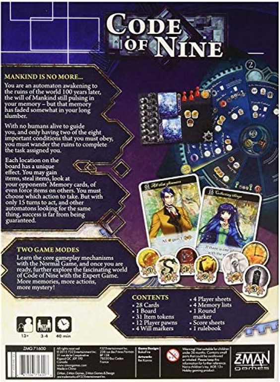 Code of Nine back of the box