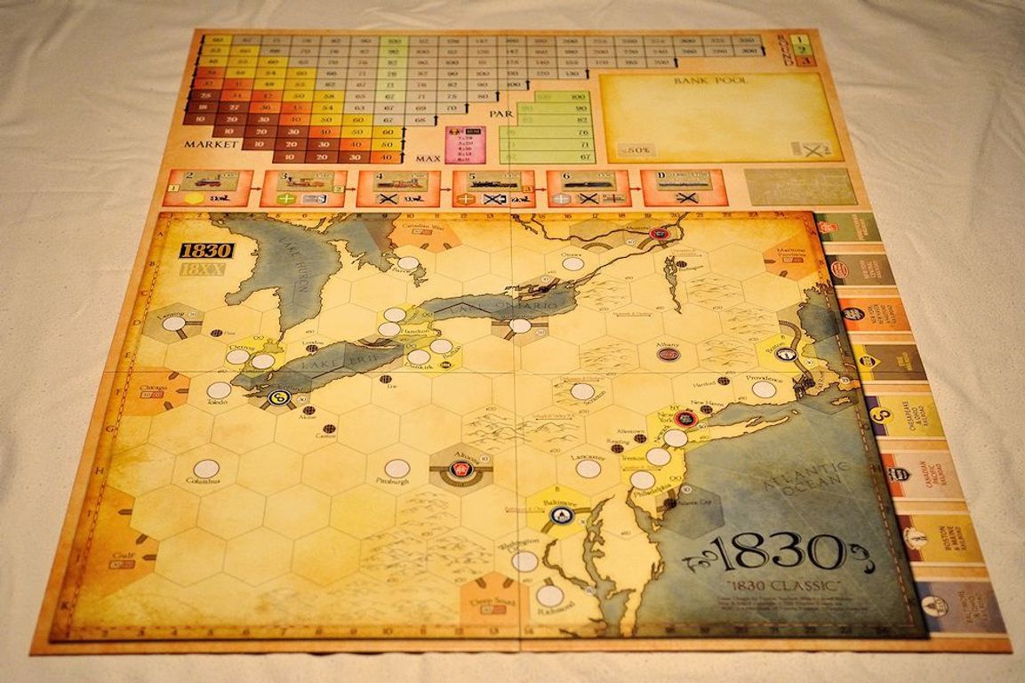 1830: Railways & Robber Barons game board