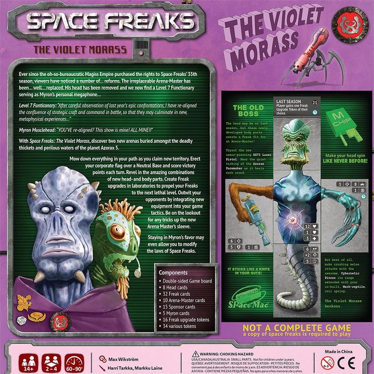 Space Freaks: The Violet Morass back of the box