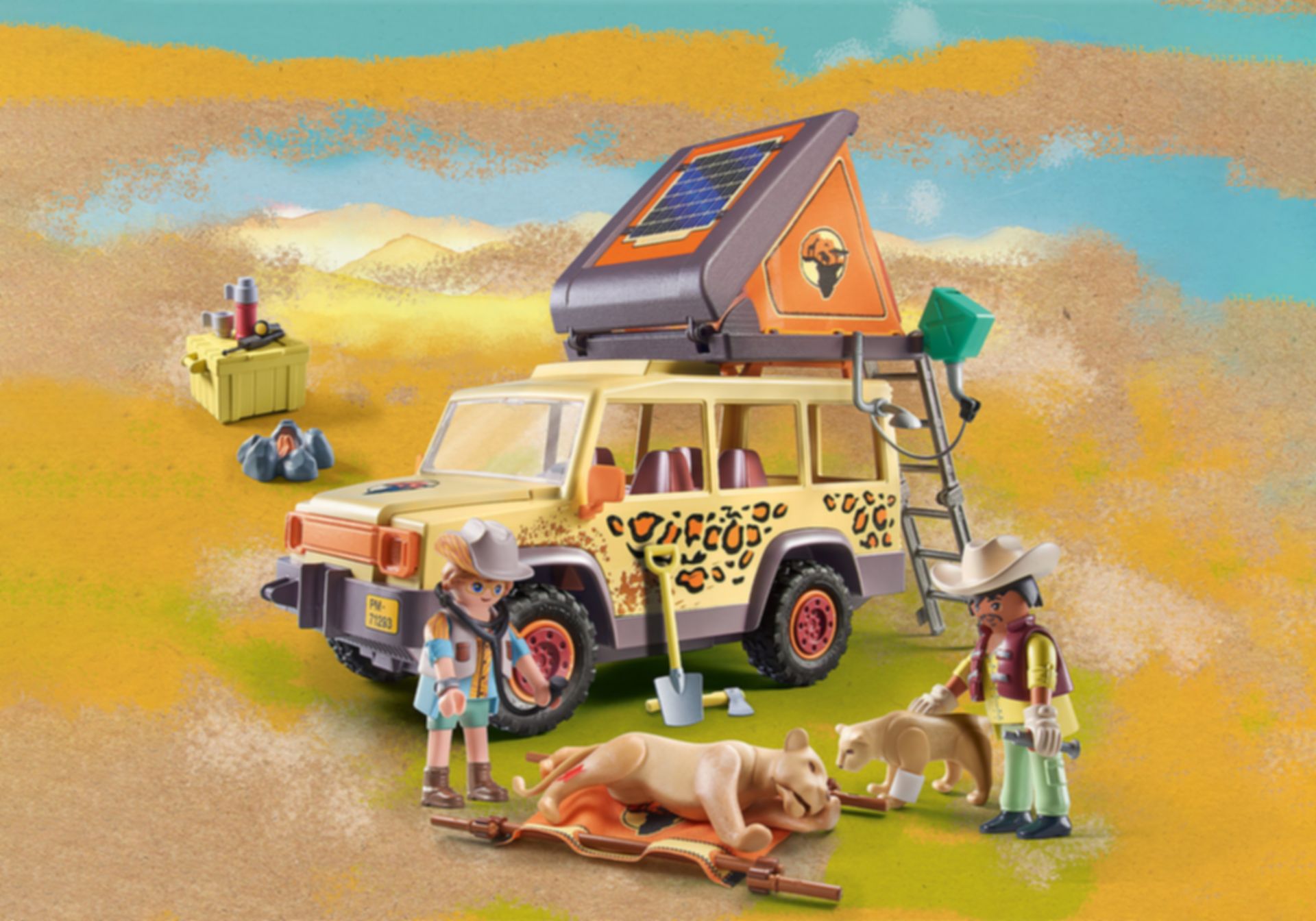 Playmobil® Wiltopia Met de terreinwagen bij de leeuwen