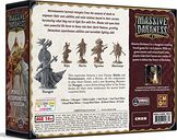 Massive Darkness 2: Heroes & Monster Set – Monks & Necromancers vs The Paragon parte posterior de la caja