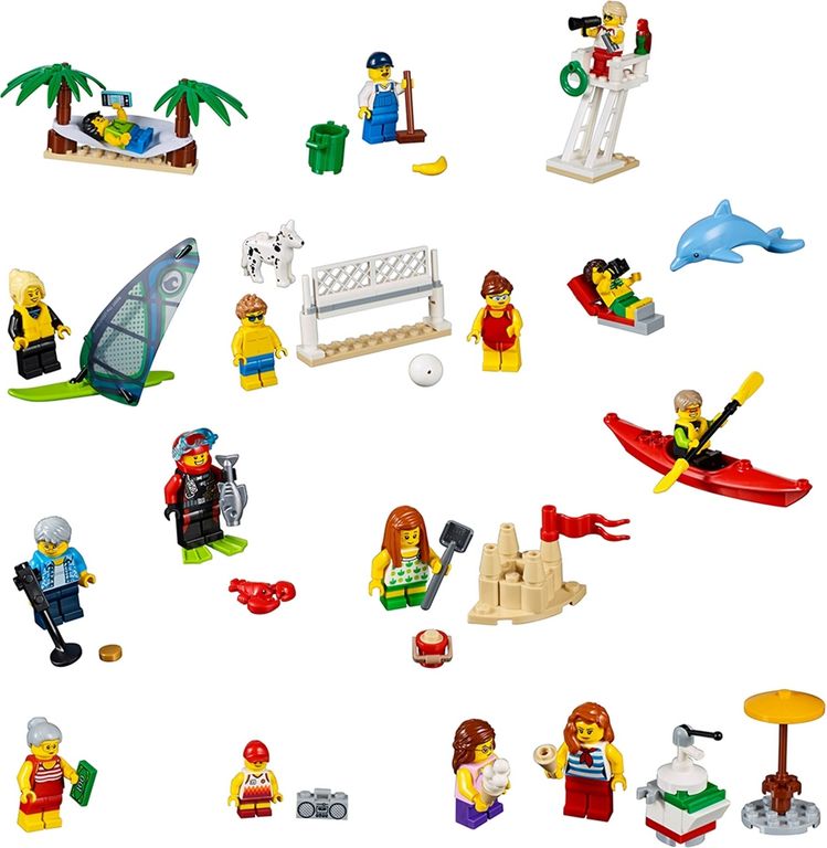LEGO® City People pack – Fun at the beach components