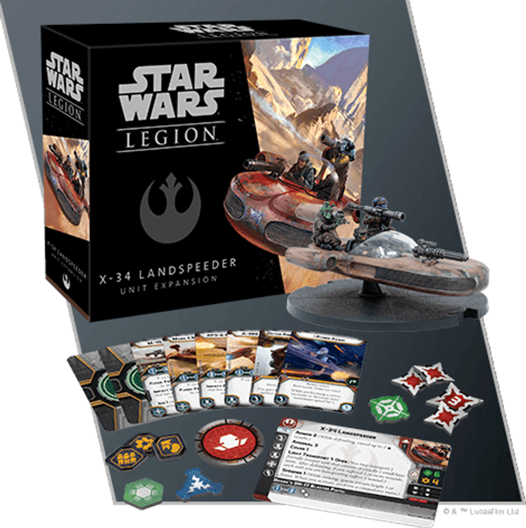 Star Wars: Legion – X-34 Landspeeder Unit Expansion komponenten