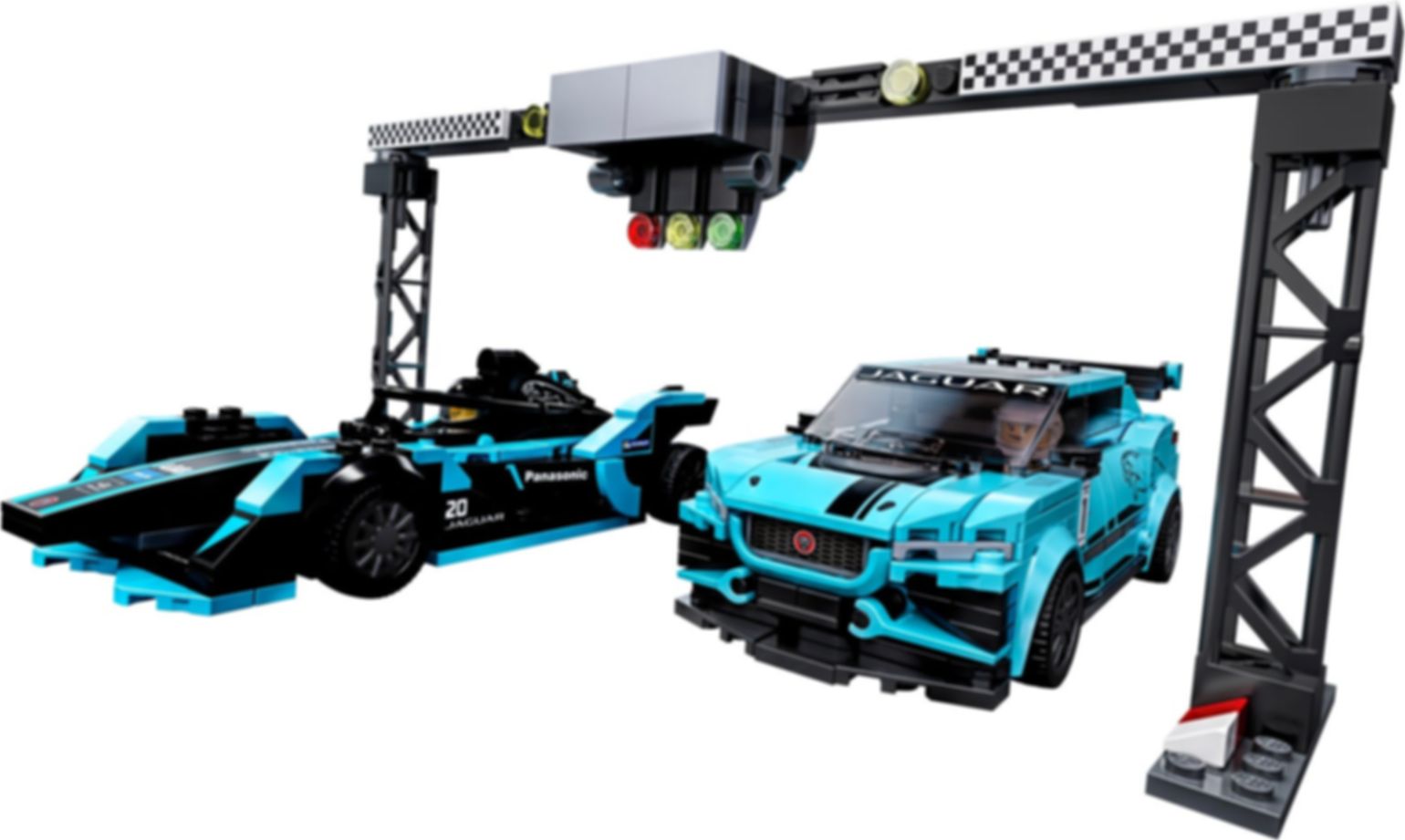 LEGO® Speed Champions Formula E Panasonic Jaguar Racing GEN2 car & Jaguar I-PACE eTROPHY componenti