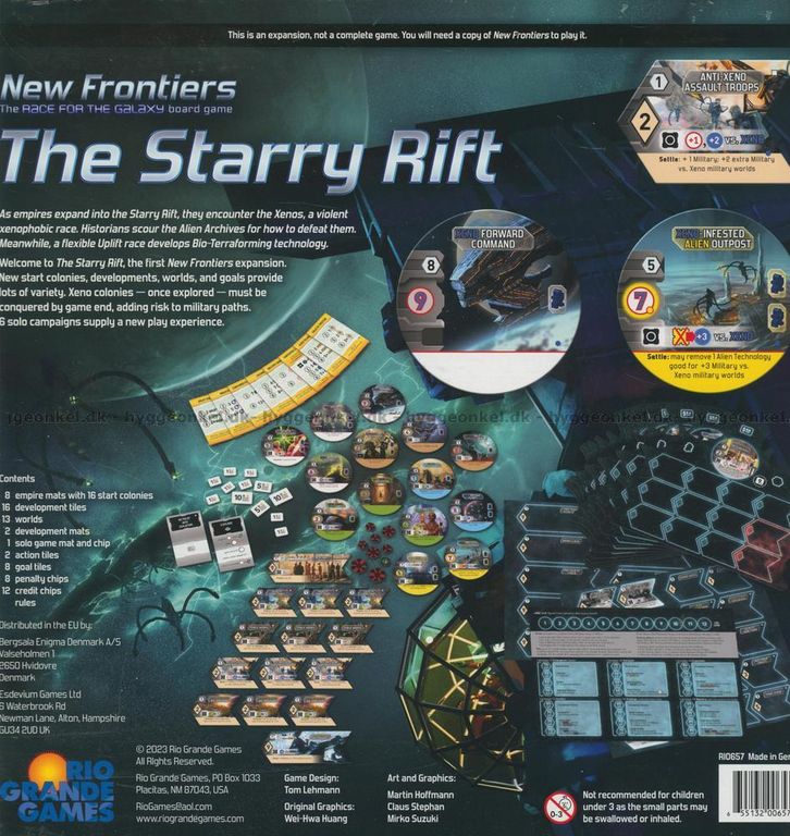 New Frontiers: Starry Rift back of the box