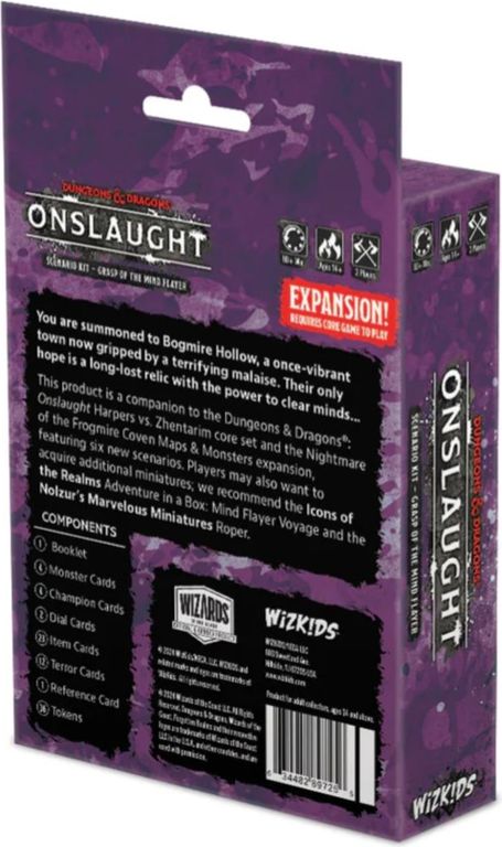 Dungeons & Dragons: Onslaught – Scenario Kit: Grasp of the Mind Flayer parte posterior de la caja