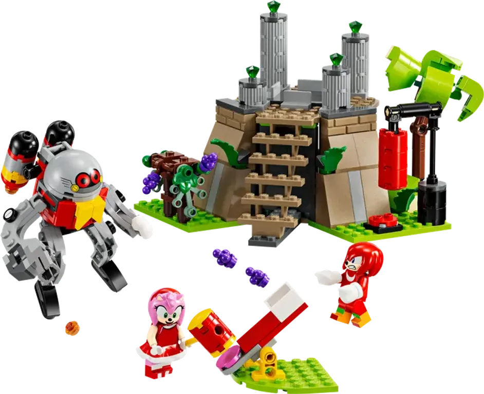 LEGO® Sonic The Hedgehog Knuckles and the Master Emerald Shrine components