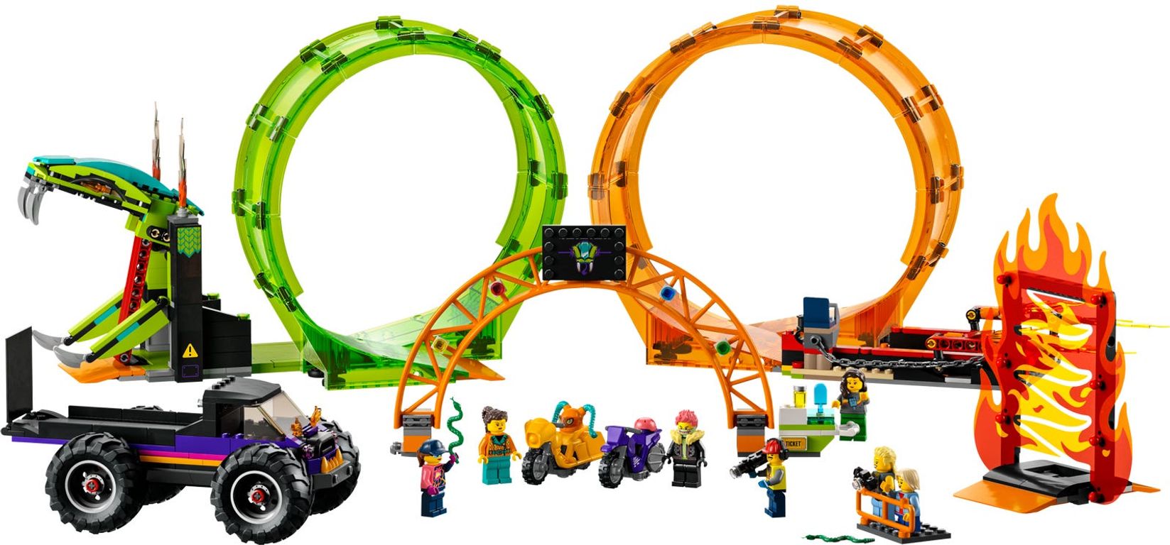 LEGO® City Dubbele looping stuntarena componenten