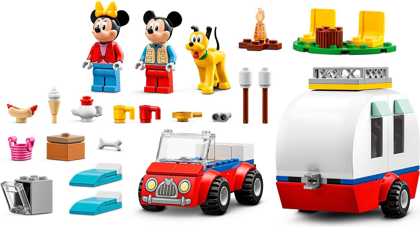 LEGO® Disney Mickey Mouse and Minnie Mouse's Camping Trip components