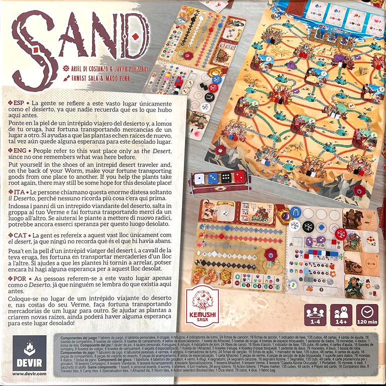 Sand dos de la boîte