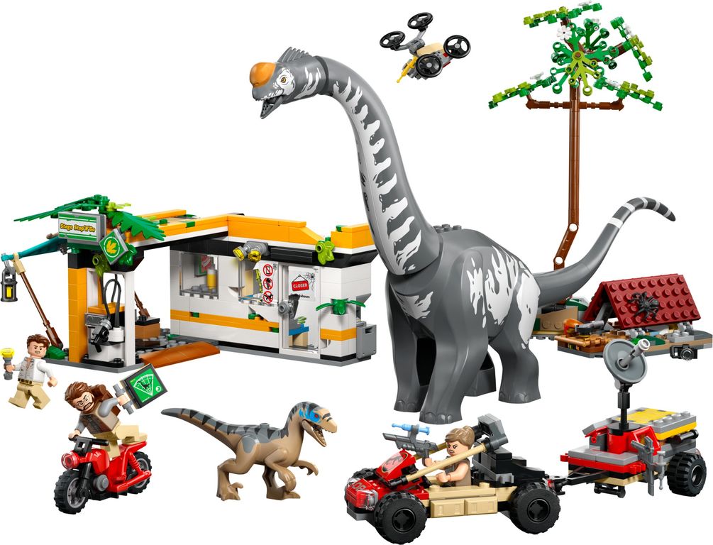 LEGO® Jurassic World Raptor en Titanosaurus opsporingsmissie componenten