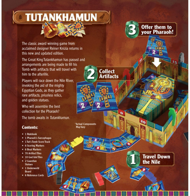Tutankhamun achterkant van de doos