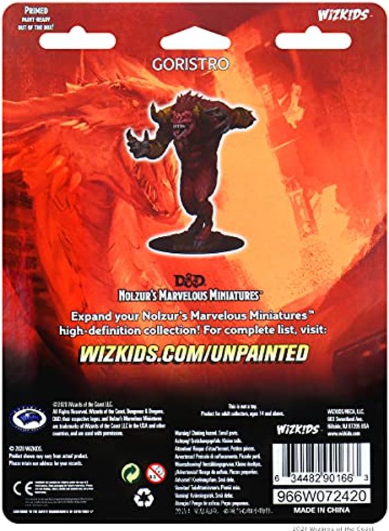 D&D Nolzur's Marvelous Miniatures - Goristro back of the box