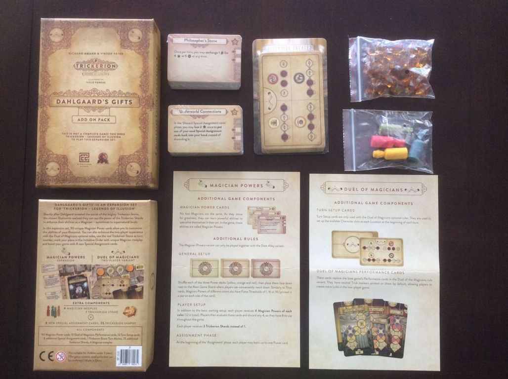 Trickerion: Dahlgaard's Gifts componenten