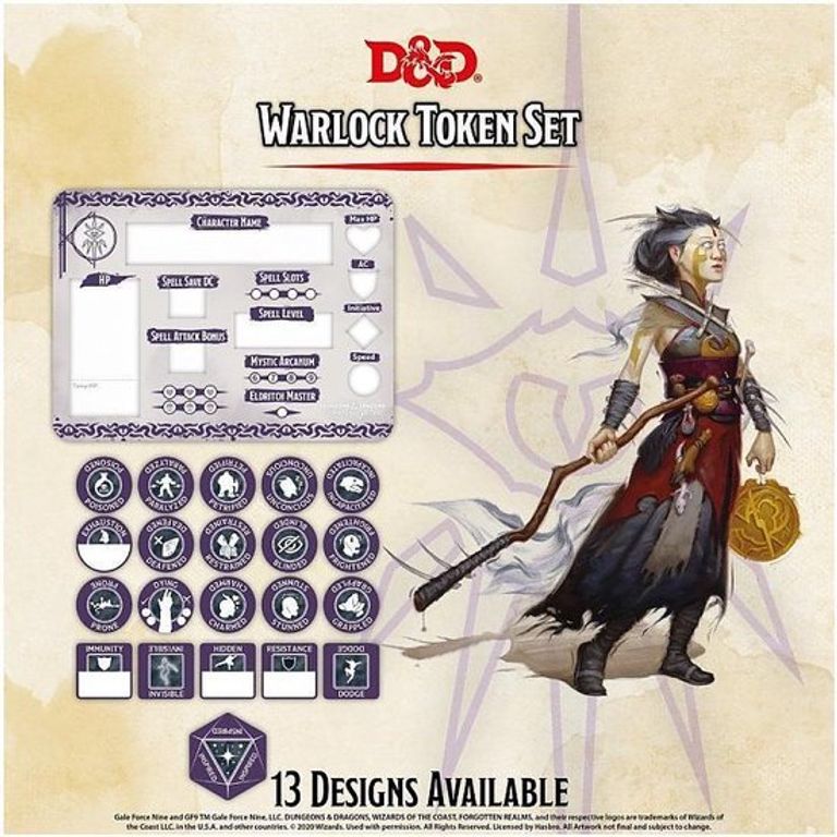 Dungeons & Dragons - Warlock Token Set speelwijze