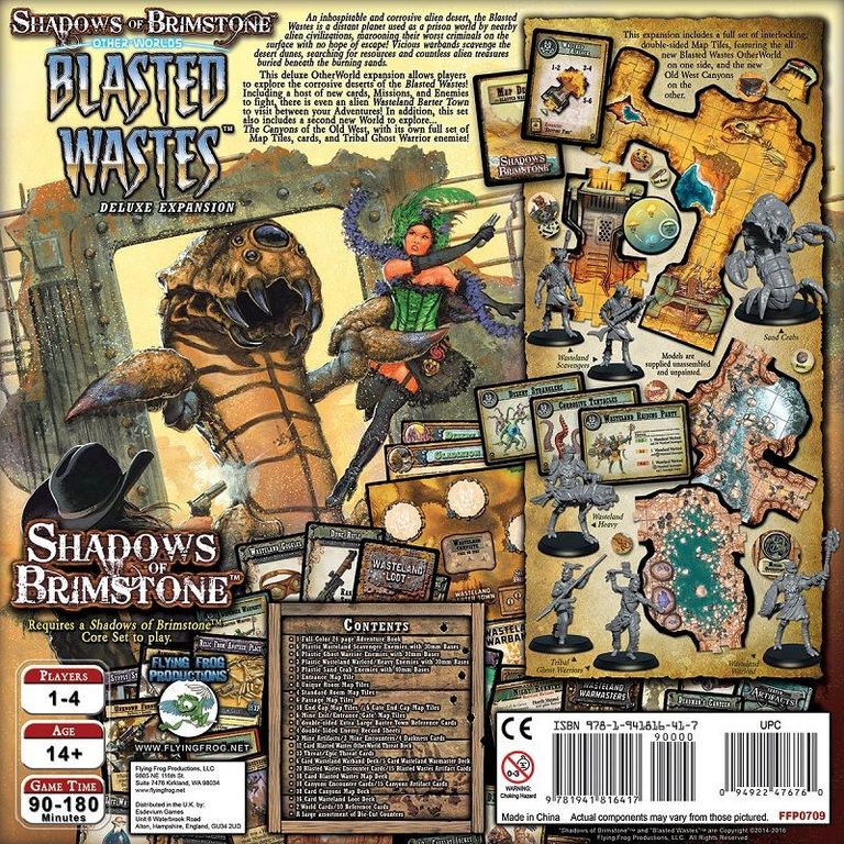 Shadows of Brimstone: Blasted Wastes Otherworld Expansion back of the box