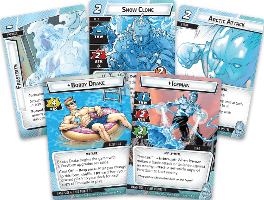 Marvel Champions: The Card Game – Iceman Hero Pack cards