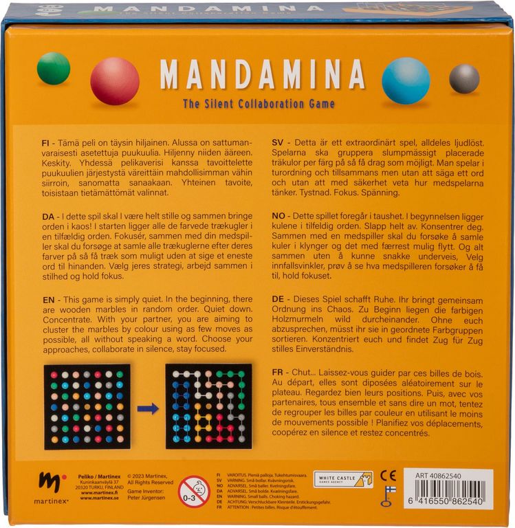 Mandamina rückseite der box