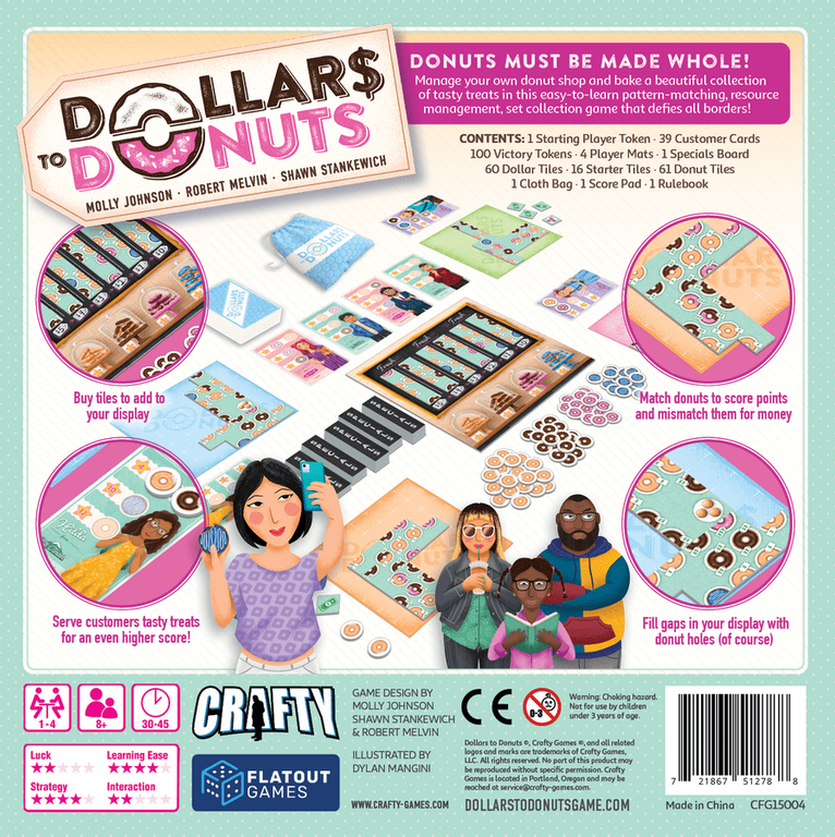 Dollars to Donuts back of the box