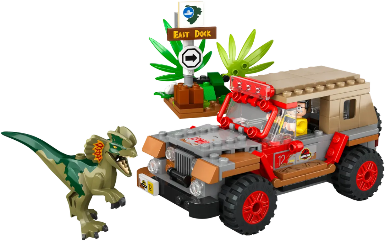 LEGO® Jurassic World Dilophosaurus Ambush components
