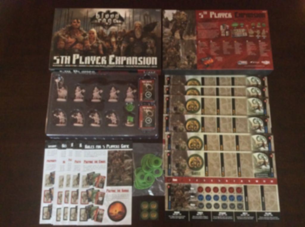 Blood Rage: 5th Player Expansion components