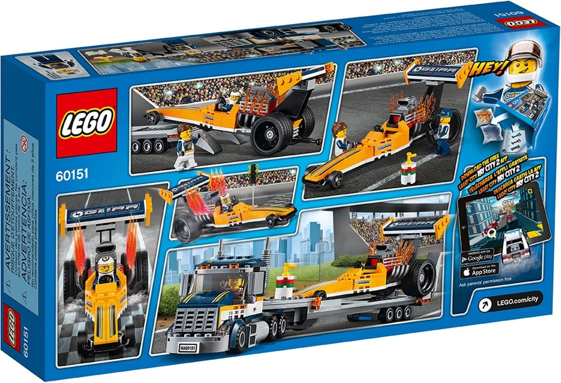 LEGO® City Dragster Transporter back of the box