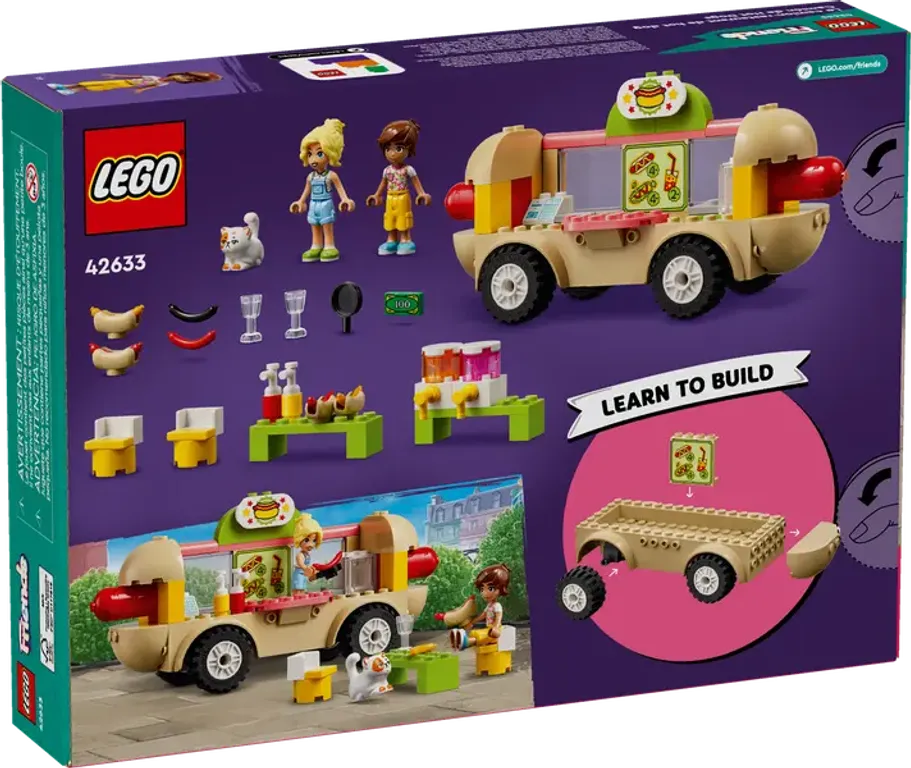LEGO® Friends Hotdogfoodtruck achterkant van de doos