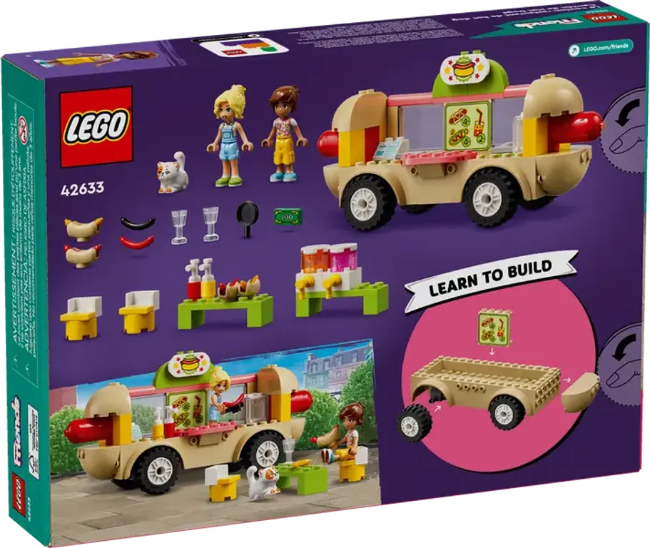 LEGO® Friends Le food-truck de hot-dogs dos de la boîte