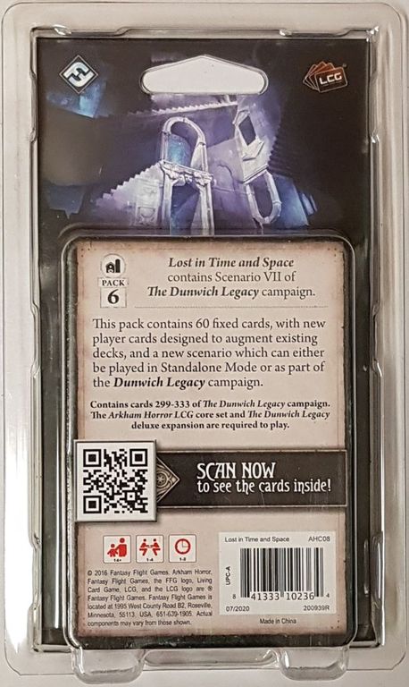 Arkham Horror: The Card Game - Lost in Time and Space back of the box