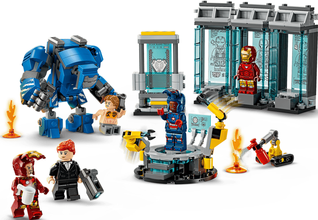 LEGO® Marvel Iron Man's Laboratory: Hall of Armor components