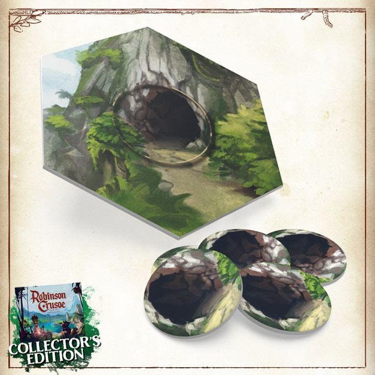 Robinson Crusoe: Adventures on the Cursed Island – Collector's Edition (Gamefound Edition) componenten