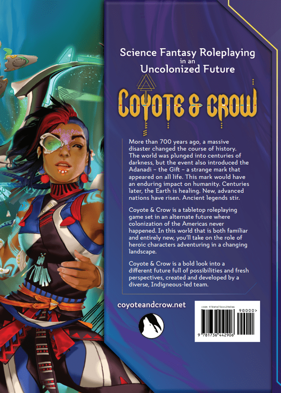 Coyote & Crow parte posterior de la caja