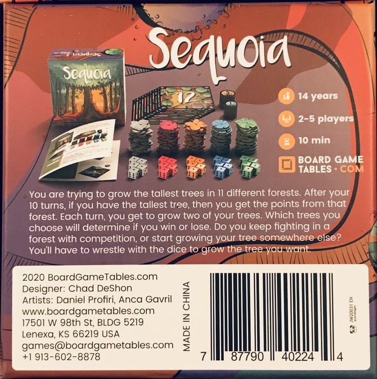 Sequoia dos de la boîte
