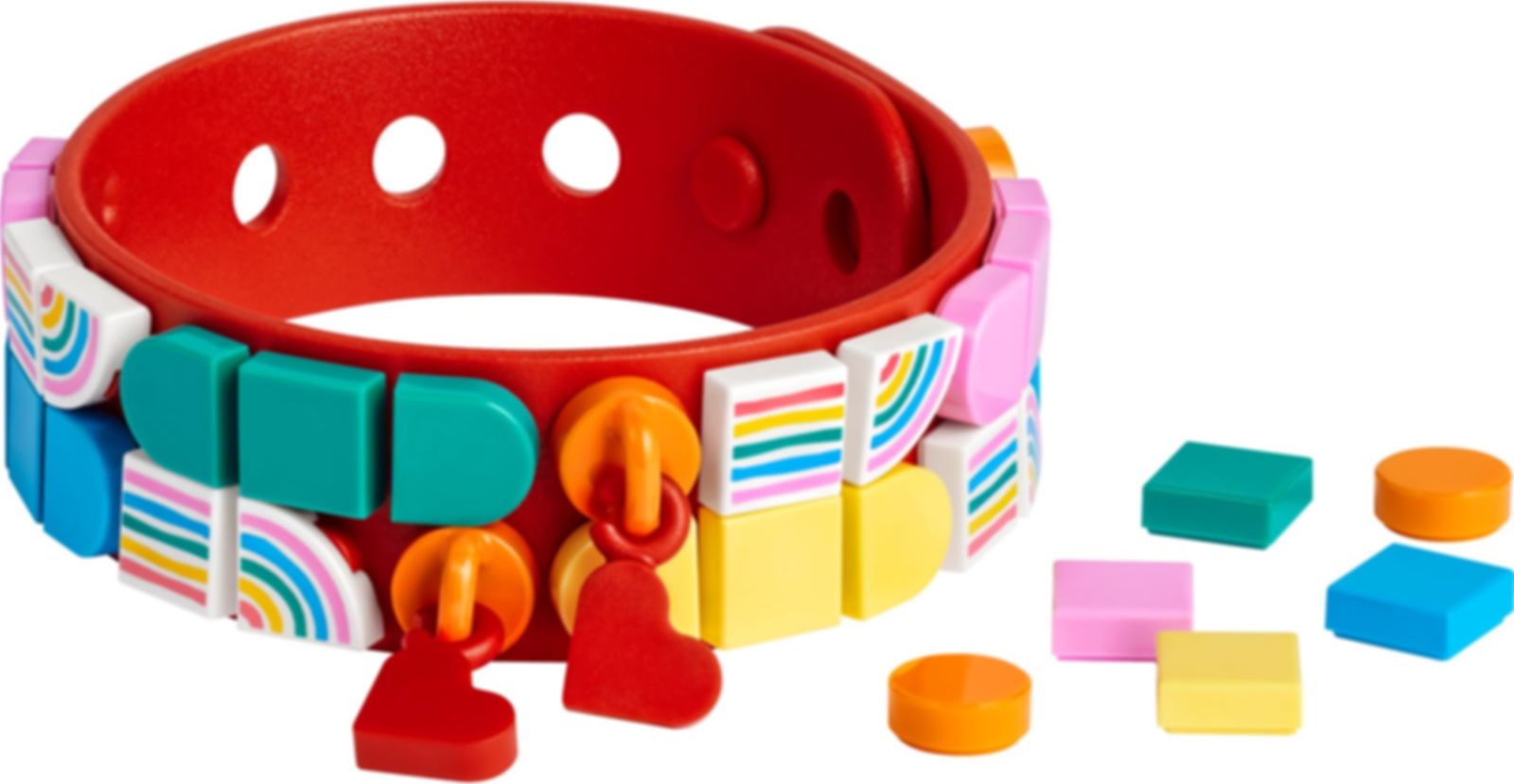 LEGO® DOTS Regenbogen Armband mit Anhängern komponenten