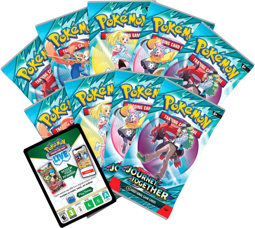 Pokémon TCG: Scarlet & Violet - Journey Together Enhanced Booster Display Box (36 Packs & 1 Promo Card) components