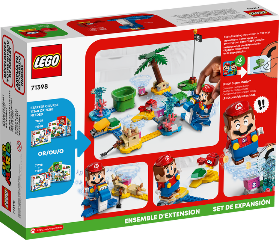 LEGO® Super Mario™ Dorrie’s Beachfront Expansion Set back of the box