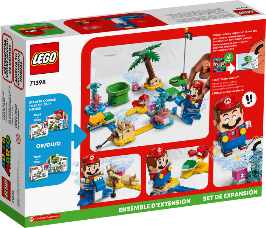 LEGO® Super Mario™ Dorries Strandgrundstück – Erweiterungsset rückseite der box