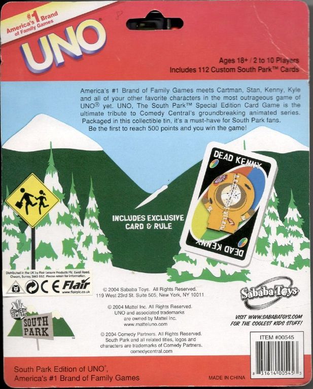 UNO: South Park back of the box