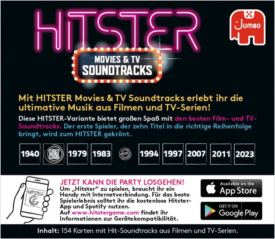 Hitster: Movies & TV Soundtracks achterkant van de doos