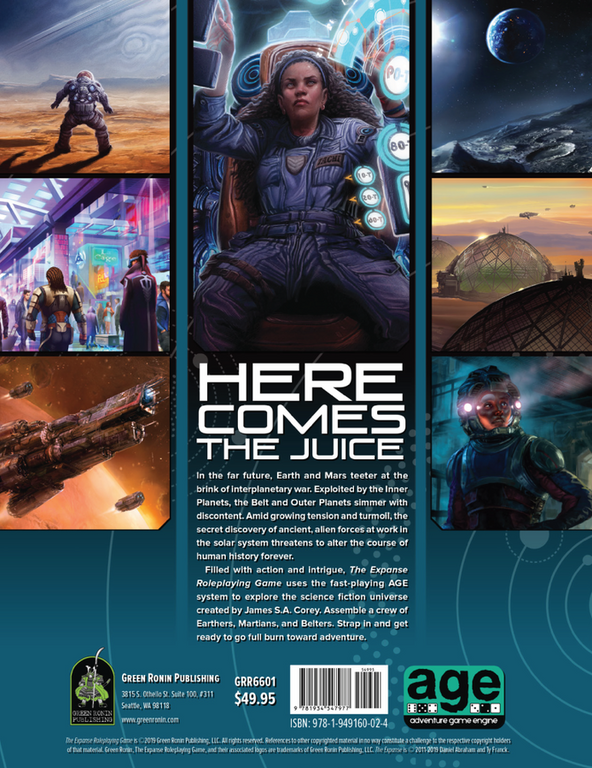 The Expanse Roleplaying Game parte posterior de la caja