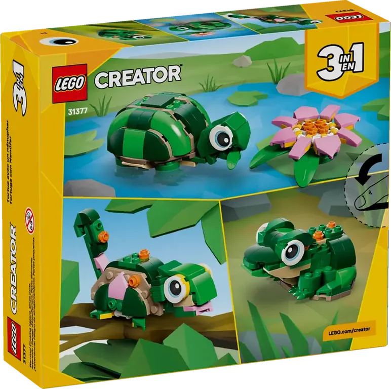 LEGO® Creator Turtle with a Water Lily Flower torna a scatola
