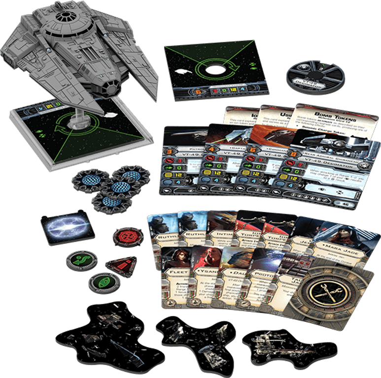 Star Wars: X-Wing Miniatures Game - VT-49 Decimator Expansion Pack components