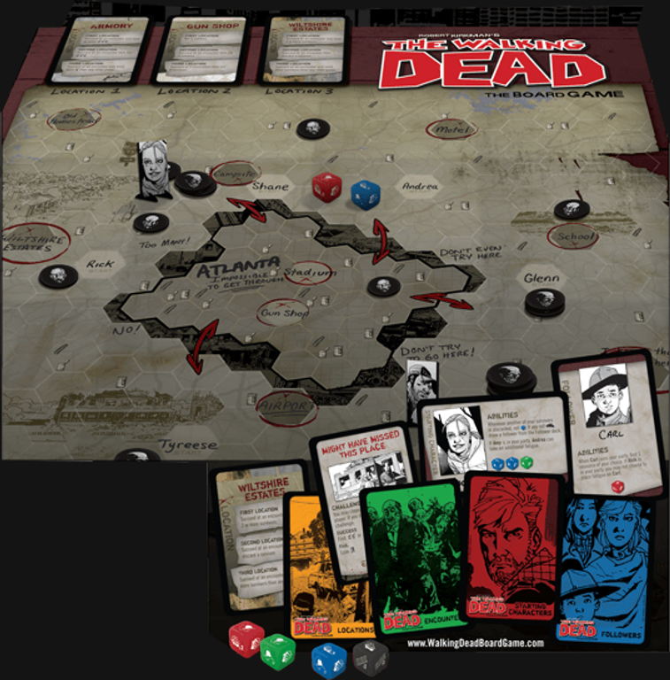 The Walking Dead: The Board Game components